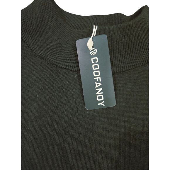 NWT Coofandy  Men's  Mockneck Pullover Short Sleeve Sweater - Picture 4 of 7
